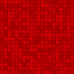 Abstract seamless pattern of small squares or pixels in red colors