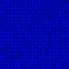 Abstract seamless pattern of small circles or pixels in blue colors