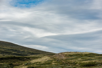 Blick auf die Berge des Reinheimen, Norwegen