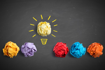 Concept Creative Idea And Innovation With Paper Ball