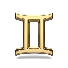 Golden zodiac sign GEMINI 3D