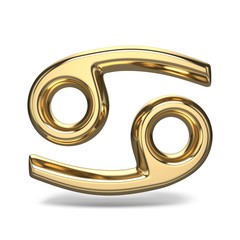 Golden zodiac sign CANCER 3D