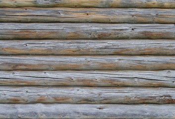 Obraz premium Old natural log's wall background