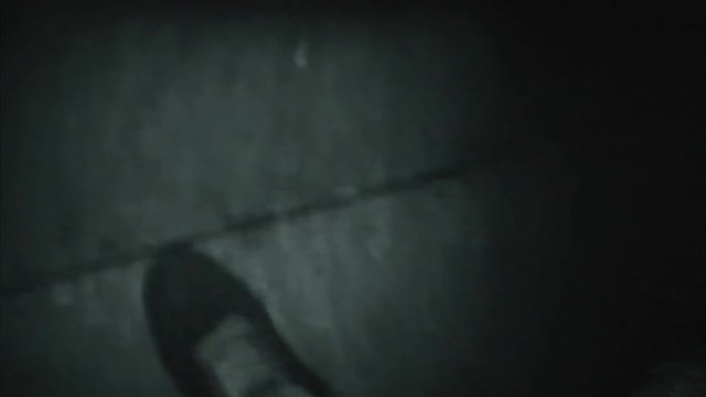 descend staircase with flashlight and thermal camera