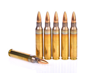bullet on white background