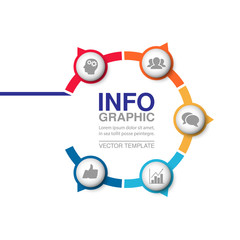 Vector infographic template for circular diagram, graph, presentation, chart, business concept with 5 options.