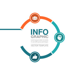 Vector infographic template for circular diagram, graph, presentation, chart, business concept with 3 options.