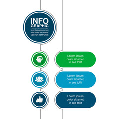 Vector infographic template for vertical diagram, graph, presentation, chart, business concept with 3 options.
