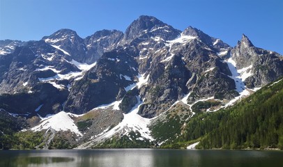 Lake in the mountains Morskie Oko Polska