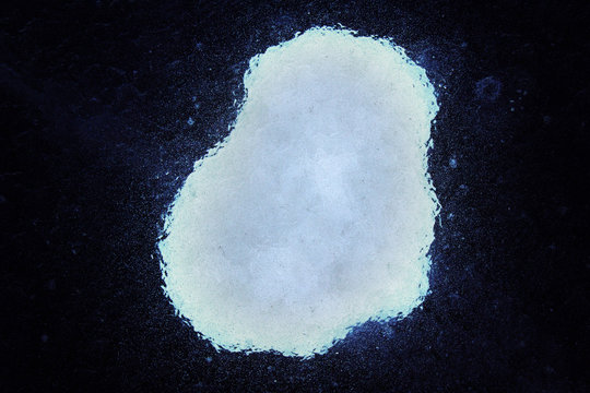 macro structure, pattern and crystals of newly formed ice