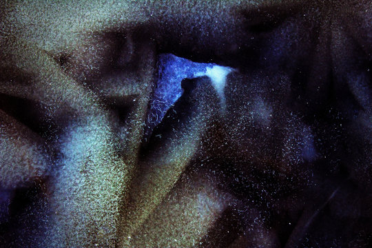 macro structure, pattern and crystals of newly formed ice