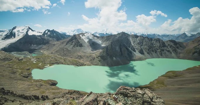 Ala Kul lake Tien Shan mountains Kyrgyzstan, central Asia. Time lapse video