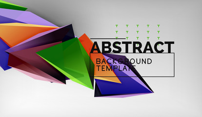 3d triangle geometric background design, modern poster template