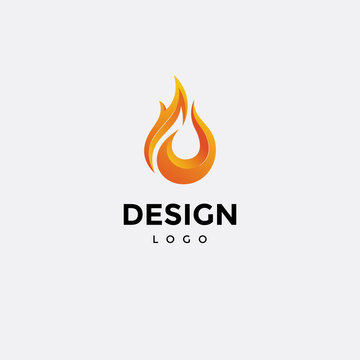Vector logo design colorful, fire icon