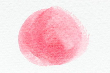 Red color watercolor handdrawing as brush or banner on white paper background