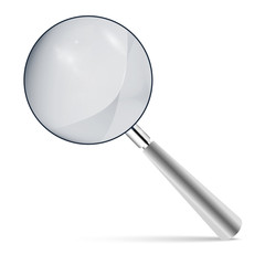 Realistic Magnifying Glass, Isolated On White Background, Vector Illustration