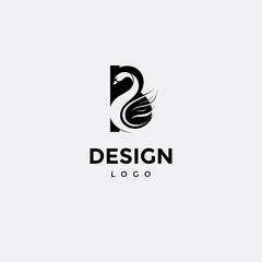 Vector logo design,swan icon,initials b © arif purnomo