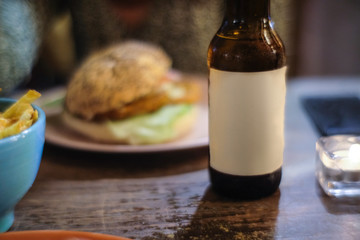 beer bottle with blank label