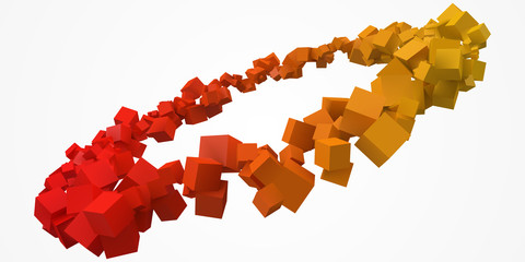 colorful cubes ring with free are on center. 3d style vector illustration.