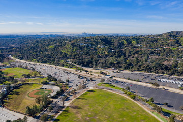 Aerial view near the  famous rose bowl