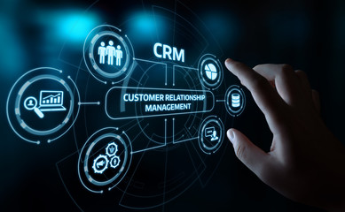 CRM Customer Relationship Management Business Internet Techology Concept - obrazy, fototapety, plakaty