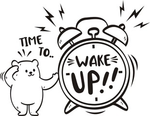 Wake up, inscription on Alarm Clock