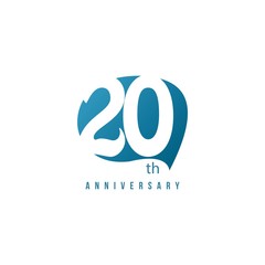 20 Year Anniversary Vector Template Design Illustration