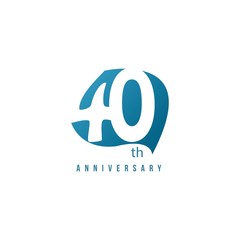 40 Year Anniversary Vector Template Design Illustration