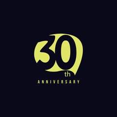 30 Year Anniversary Vector Template Design Illustration