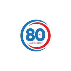 80 Year Anniversary Vector Template Design Illustration
