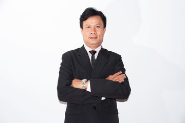 Asian businessman isolated on white background 