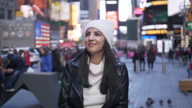 Young Turkish girl on a vacation trip to New York