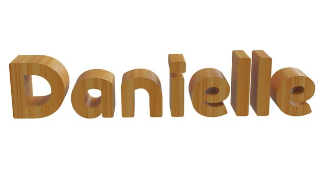 3d danielle name with wooden texture