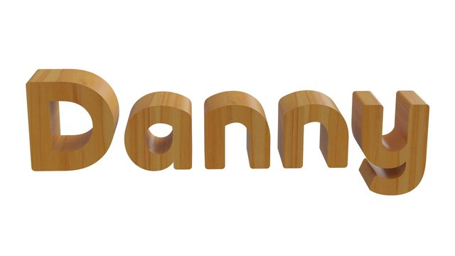 3d danny name with wooden texture