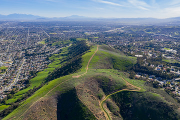 Aerial view of beautiful rural mountain at Pomona