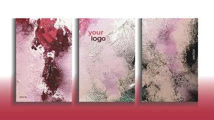 Foto op Canvas Vector cards. Set of templates brochure, cover and sheets. Abstract painted background.  © KseniaZu