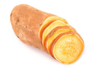 Sweet Potatoes on a White Background