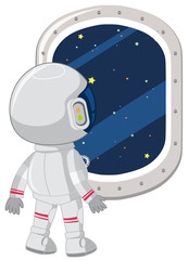 Naklejka premium An astronaut look out window