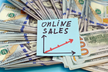 Online or internet marketing, Profits from the sale of online. Success economy concept
