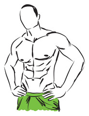 Fototapeta premium work-out man body fitness illustration