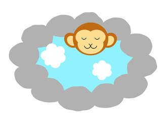 温泉でくつろぐサル