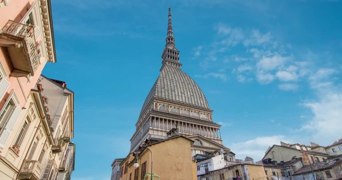 Mole antonelliana tower in Torino, Italy timelapse video