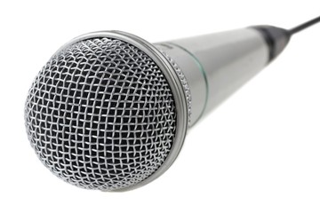 microphone on white. close-up macro