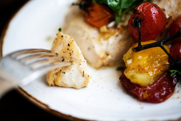 Roasted chicken food photography recipe idea