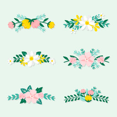 Fototapeta na wymiar Spring floral illustration collection
