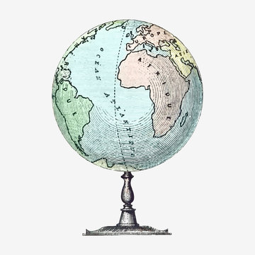 Vintage globe stand illustration