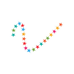 Decorative star icon graphic design template vector