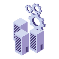 Obraz premium server with gears