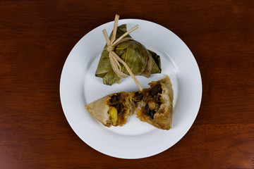 The chinese sticky rice dumpling, the dragon boat festival rice dumpling, Zongzi