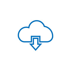 Cloud download icon graphic design template vector